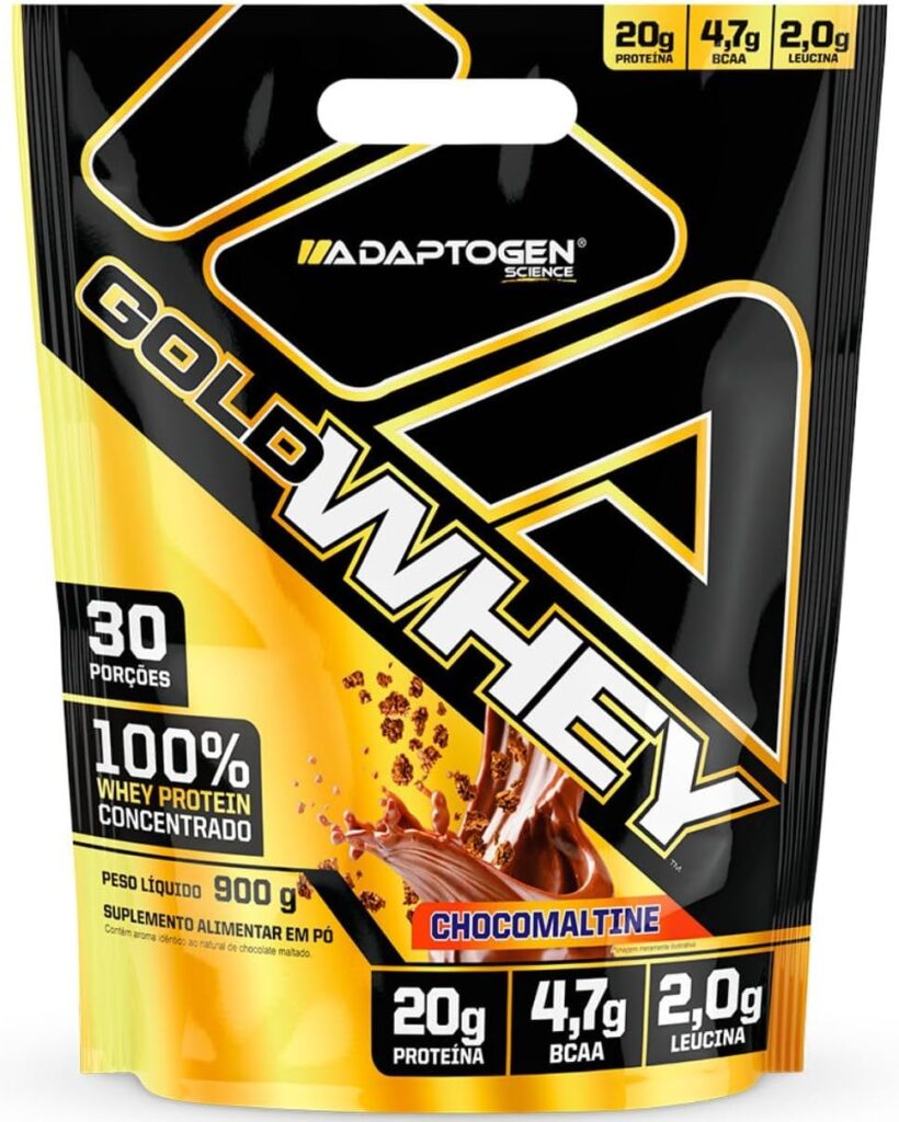 Adaptogen Gold Whey Protein Concentrado Refil 900g sabor Chocomaltine