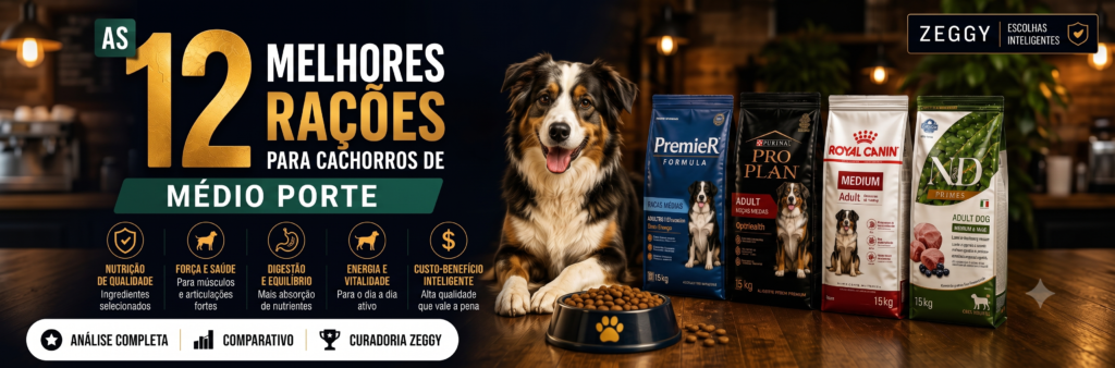 rações para cachorros de médio porte