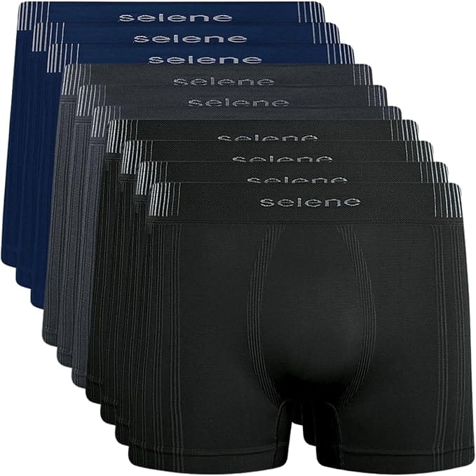 Selene Kit com 10 Cuecas Boxer Masculinas Sem Costura em Microfibra
