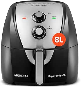 Air Fryer Mondial Mega Family 8 litros AFN-80-BI 1900W com cesto quadrado antiaderente