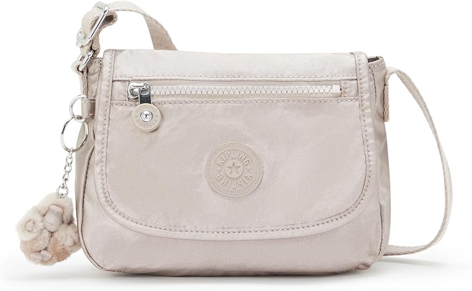 Bolsa Transversal Kipling Sabian Feminina Alabastro em Nylon Resistente
