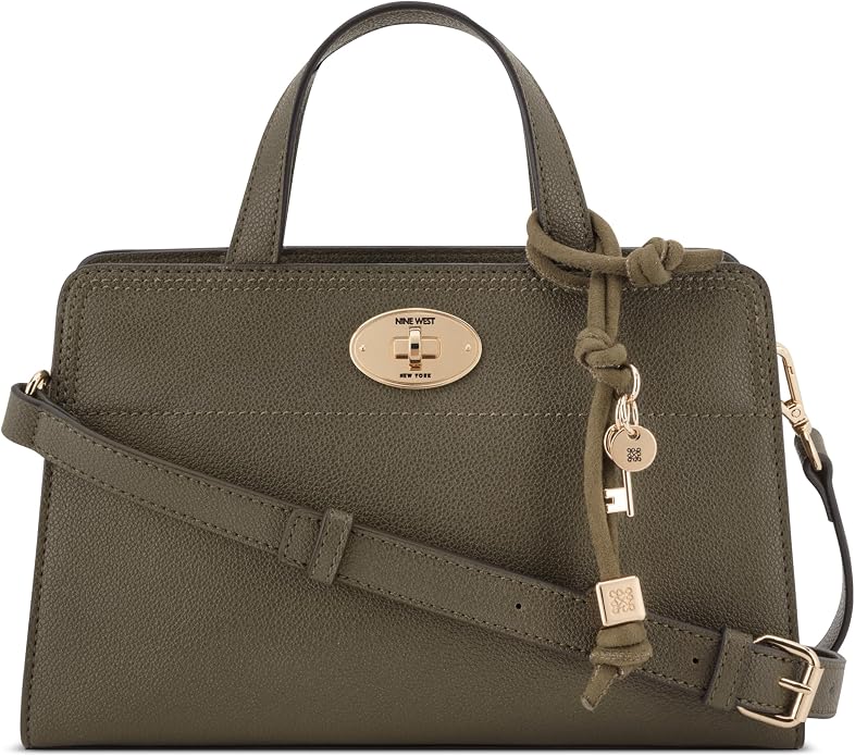 Bolsa Transversal Nine West Khora Small Satchel Verde Oliva