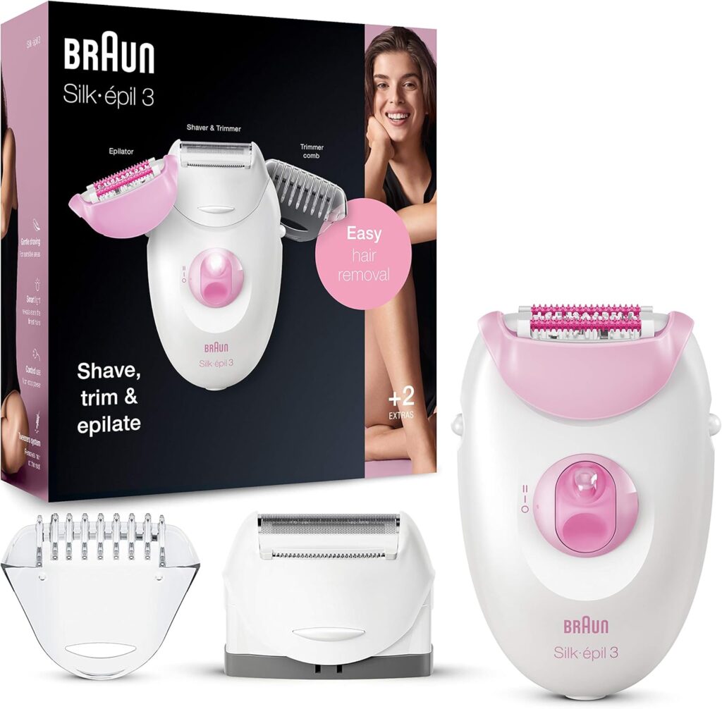 Braun Silk-épil 3-270, um dos melhores depiladores femininos da ZEGGY com tecnologia Smartlight e excelente custo-benefício.