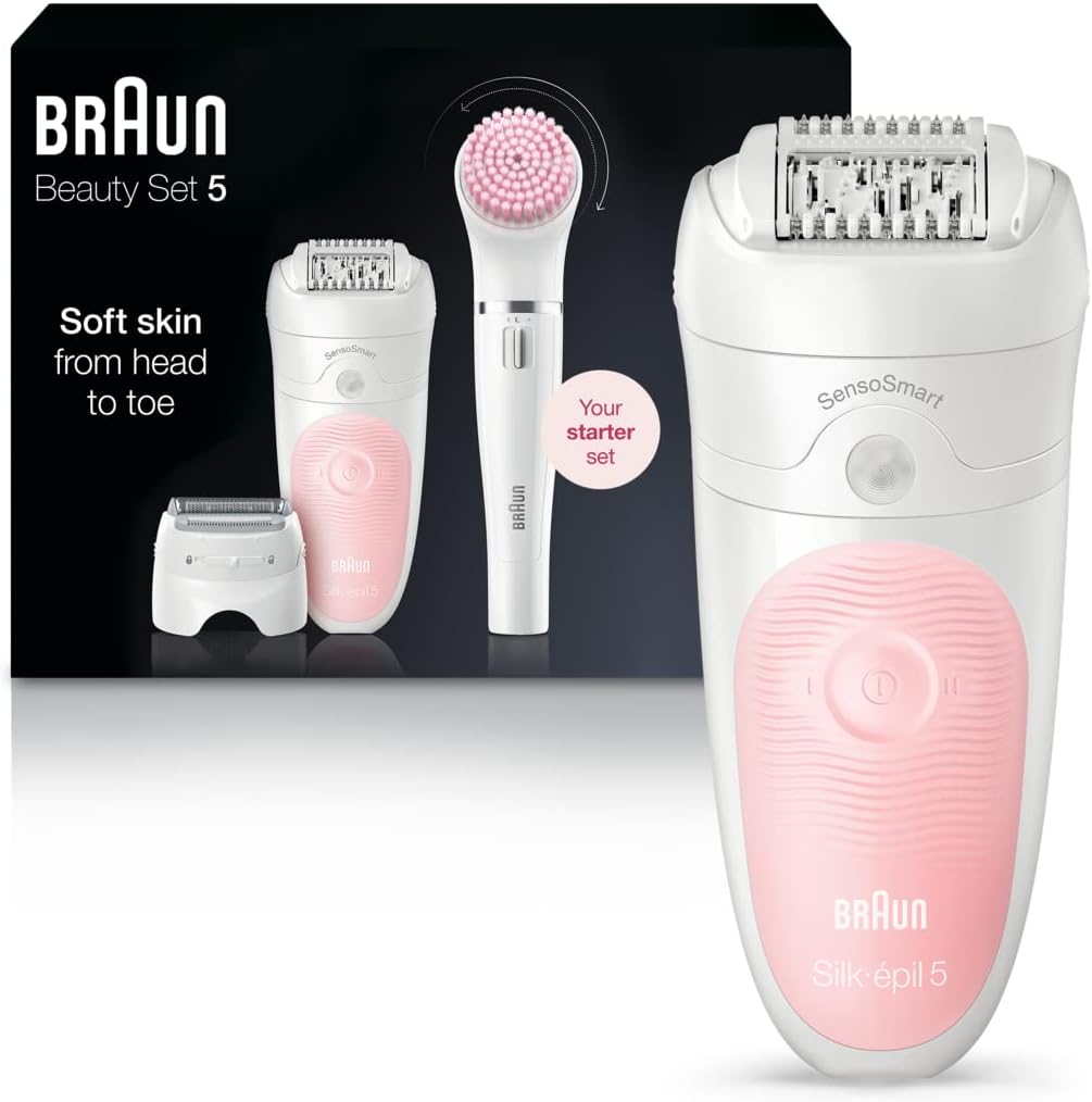 Braun Silk-épil 5 SE5-895 Beauty Set, um dos melhores depiladores femininos da ZEGGY com tecnologia MicroGrip e acessórios completos.