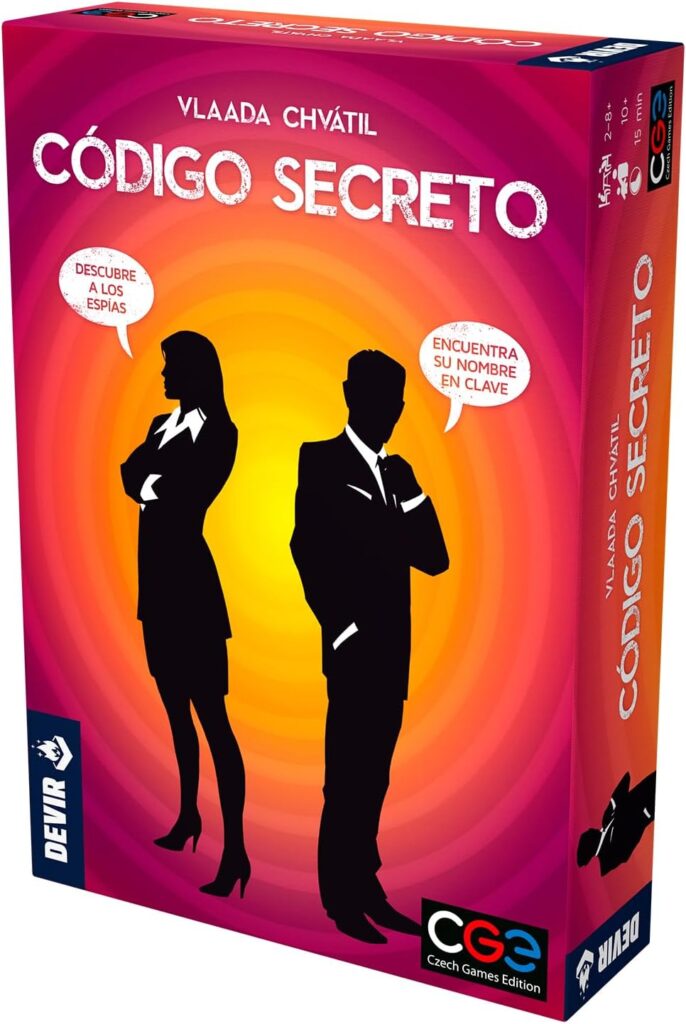 Jogo de tabuleiro Código Secreto Codenames para equipes com associação de palavras e dedução