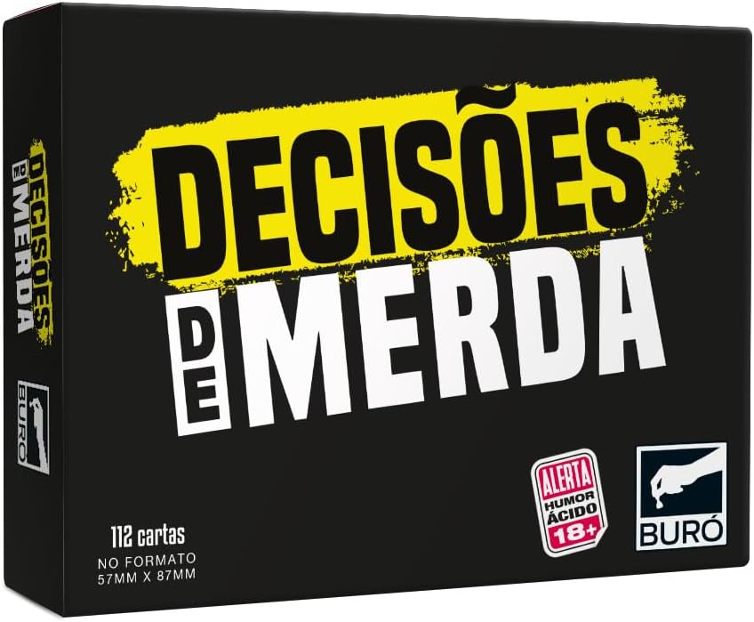 Jogo de cartas Decisões de Merda da Buró para adultos.