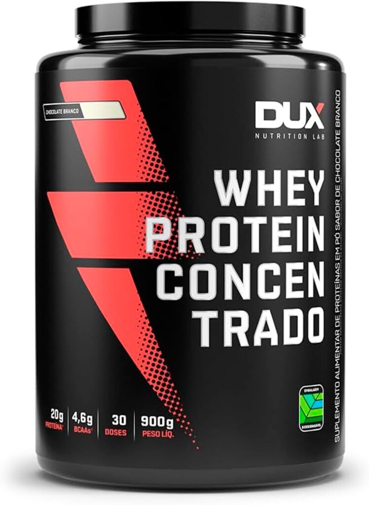 DUX Whey Protein Concentrado 900 g Chocolate Branco entre os melhores whey protein concentrado