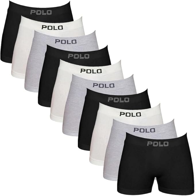 Kit com 10 Cuecas POLO STAR Boxer Algodão Premium Masculinas