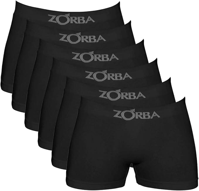 Kit com 6 Cuecas Zorba Boxer Algodão Sem Costura Masculinas