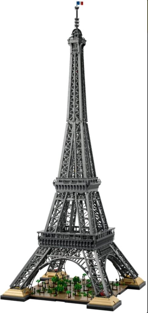 LEGO Icons Torre Eiffel 10307 réplica detalhada do maior monumento da França construída com blocos LEGO