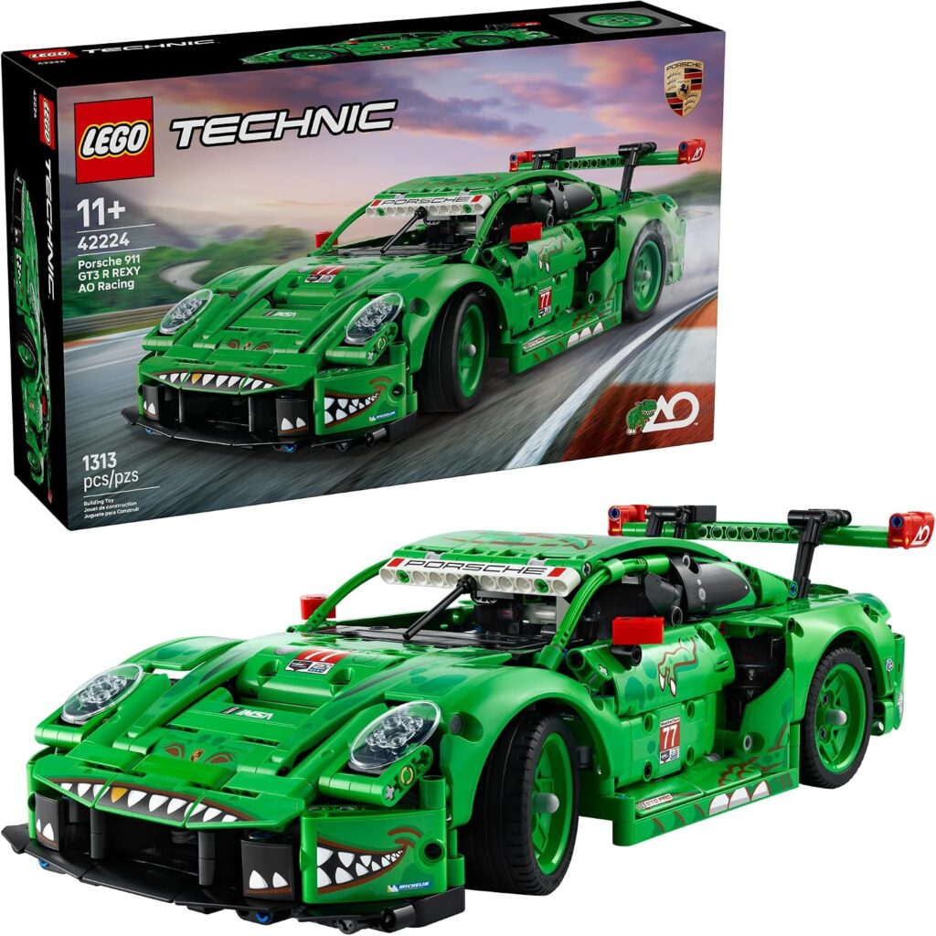 LEGO Technic Porsche 911 GT3 R 42224 com 1.313 peças inspirado no carro de competição da Porsche