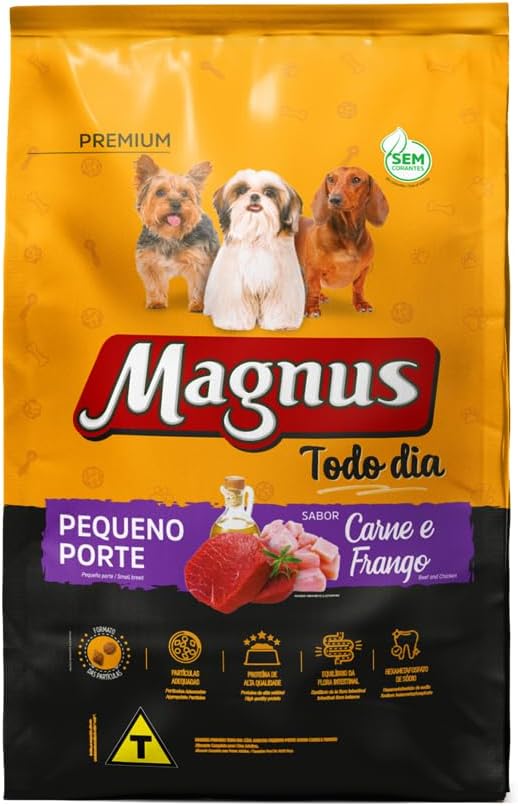 Ração Magnus Todo Dia Pequeno Porte Carne e Frango 15 kg para cães adultos