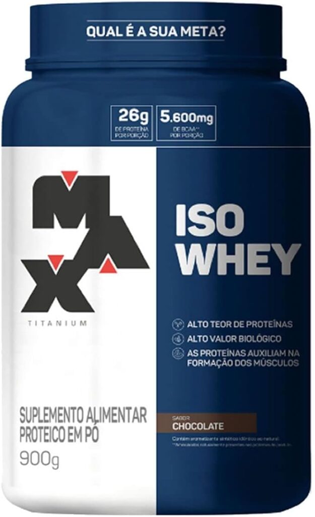 Whey Protein Isolado Max Titanium Iso Whey 900 g sabor chocolate