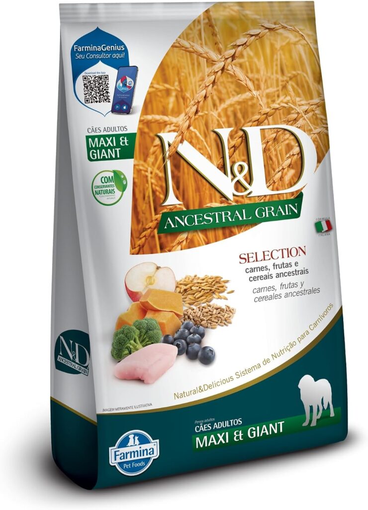 N&D Ancestral Grain Selection para cães adultos de raças grandes e gigantes 15 kg