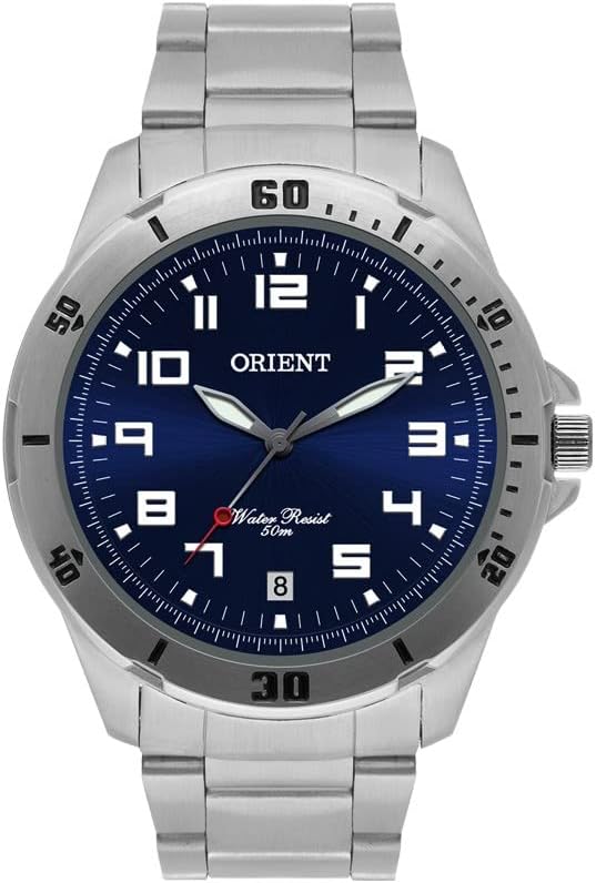 Relógio Orient MBSS1155A D2SX masculino analógico com mostrador azul e pulseira em aço inoxidável