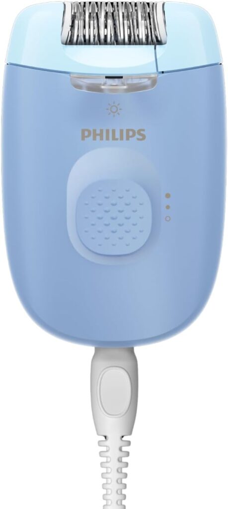 Philips Satinelle Series 4000 BRE247/00, um dos melhores depiladores femininos da ZEGGY com luz LED integrada e kit de acessórios.