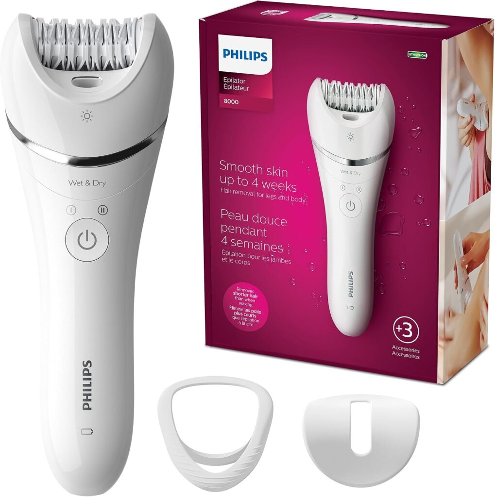 Depilador elétrico feminino Philips Série 8000 BRE700/04 recarregável Wet & Dry