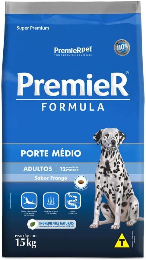PremieR Fórmula Cães Adultos Porte Médio Frango 15 kg – ração super premium para cachorros de médio porte