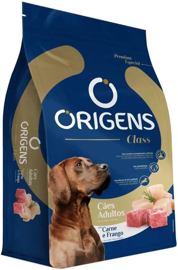 Ração Origens Class Cães Adultos Porte Médio e Grande Carne e Frango 15 kg