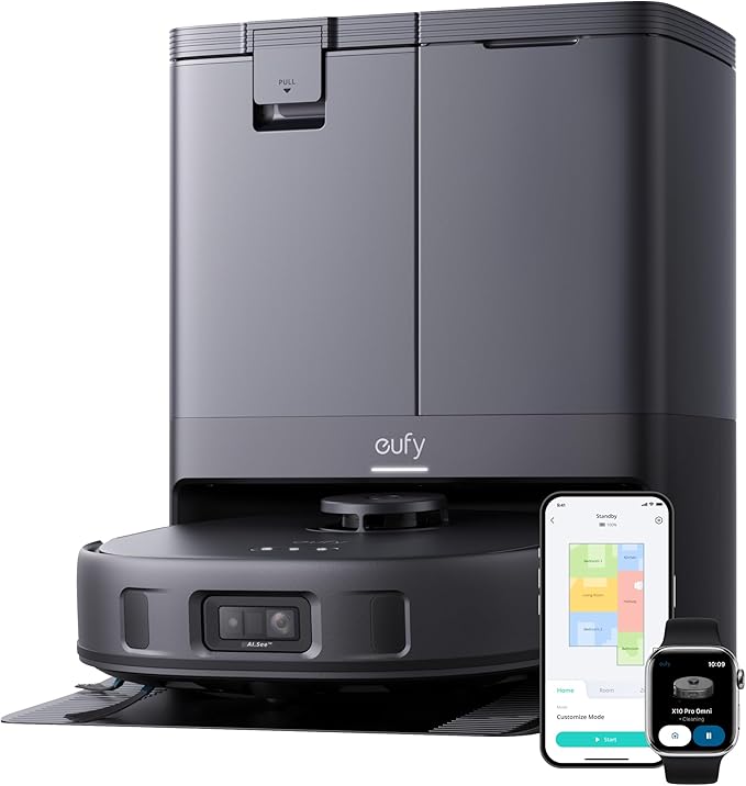 Robô Aspirador Eufy X10 Pro Omni com estação automática de limpeza