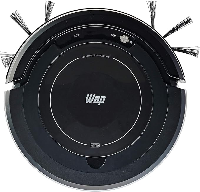Robô Aspirador WAP ROBOT W100 3 em 1 preto com função aspirar, varrer e passar pano