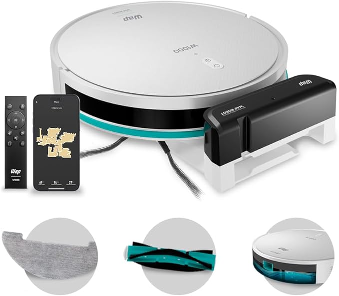 Robô Aspirador WAP Robot W1000 com mapeamento Gyro e Alexa