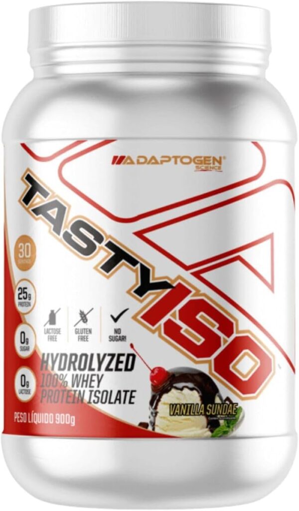 Adaptogen Science Tasty Iso Whey Protein Isolado 912 g sabor baunilha