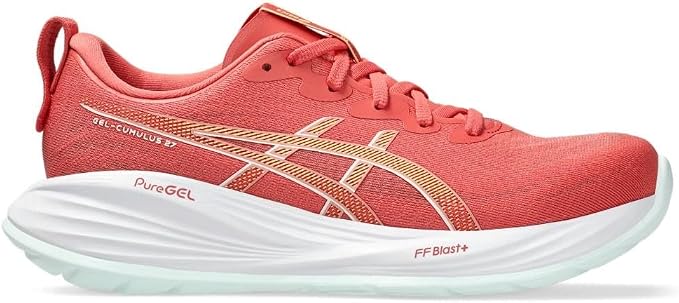 Tênis ASICS Gel-Cumulus 27 Feminino coral com amortecimento PureGEL