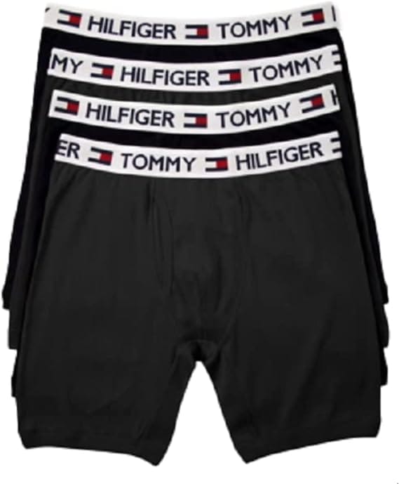 Tommy Hilfiger Kit com 4 Cuecas Boxer Clássicas de Algodão Masculinas