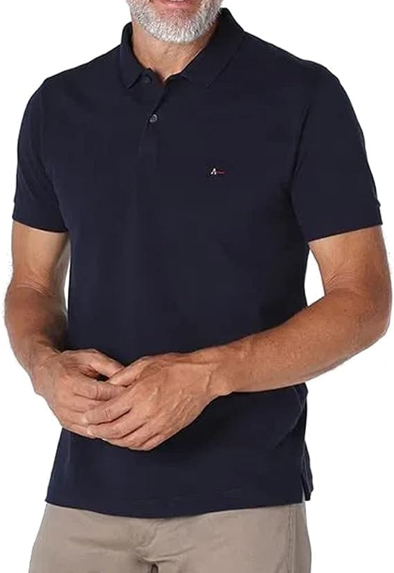 Aramis camisa polo masculina Básica Piquê marinho 100% algodão