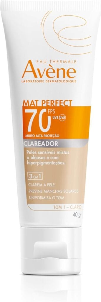 Avène Mat Perfect Clareador FPS 70 Fluido 40 g protetor solar facial com efeito matte