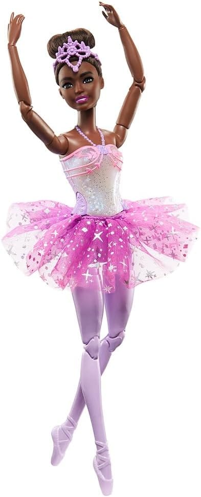 Barbie Bailarina Luzes Brilhantes Roxa HLC26 com saia de tule e efeito luminoso