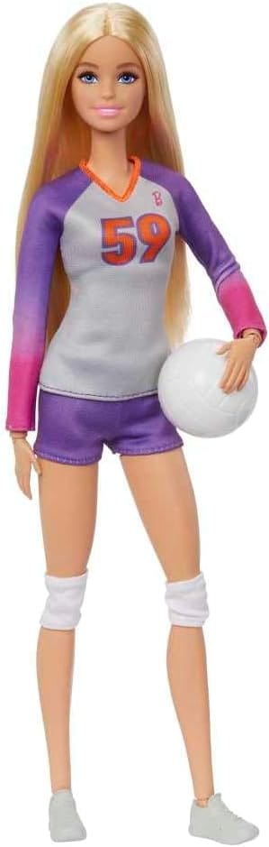 Barbie Profissões Jogadora de Vôlei HKT72 com uniforme e bola