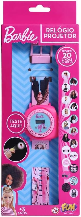 Barbie Relógio com Projeção F0140-2 rosa com projetor de imagens