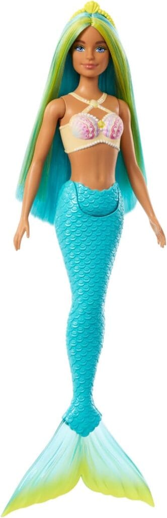 Barbie Sereia Cabelo Verde e Azul HRR03 com cauda turquesa