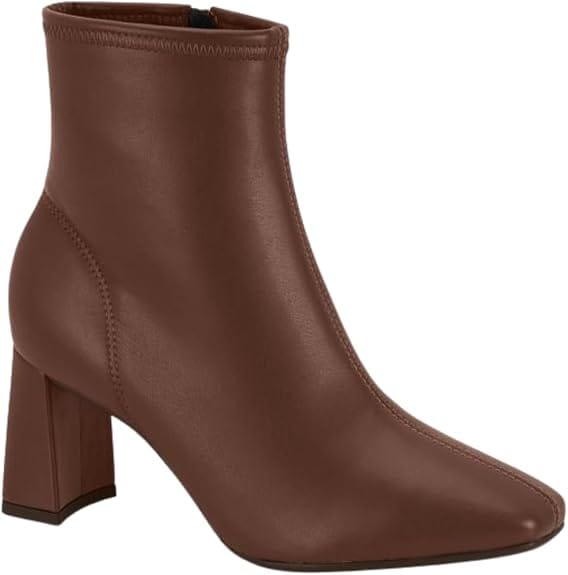 Bota Feminina Beira Rio Cano Curto Salto Alto 9092.100.18462 Café