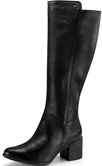 Bota feminina Bottero cano longo em couro preta 346903