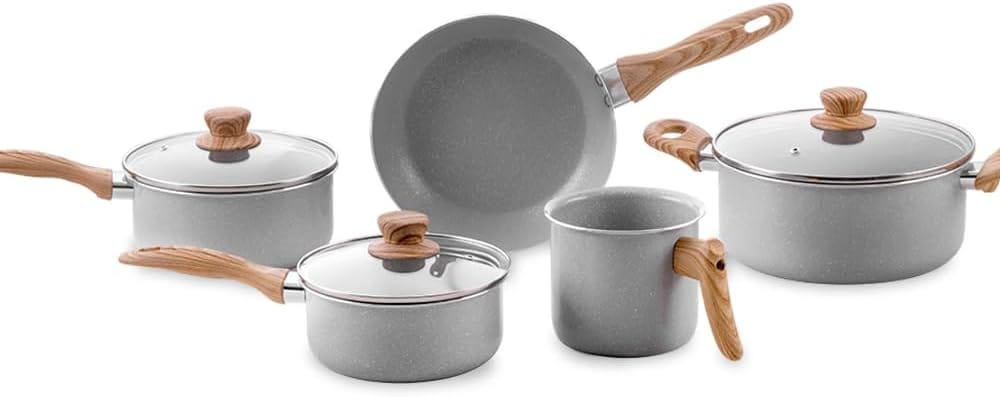 Jogo de Panelas Brinox Ceramic Life Easy 5 Peças Cinza