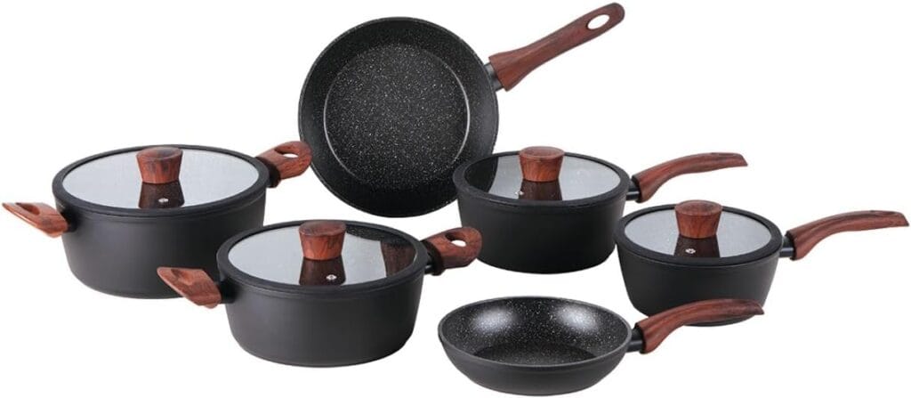 Jogo de Panelas Brinox Ceramic Life Sirius 6 Peças Preto