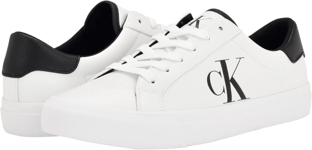 Calvin Klein Rex sapatênis masculino casual branco e preto
