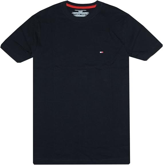 Camiseta masculina Tommy Hilfiger Classic preta 100% algodão