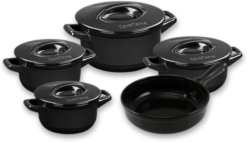 Jogo de panelas de cerâmica Ceraflame Duo+ Smart 5 peças preto