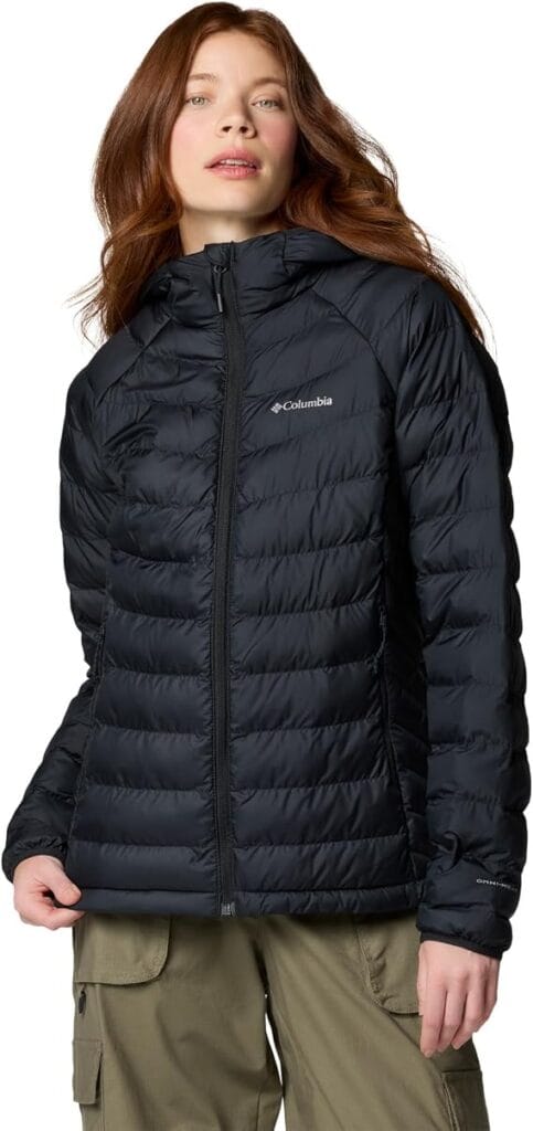 Jaqueta Puffer Feminina Columbia Powder Lite II com Capuz Preta