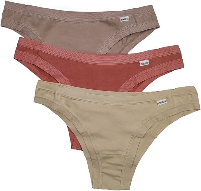 Kit com 3 calcinhas biquíni DelRio Cotton 51729-K em algodão