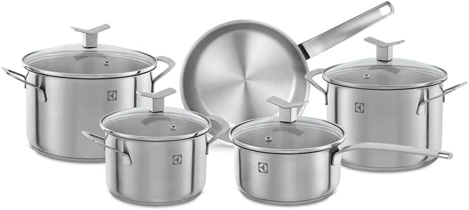 Electrolux jogo de panelas em aço inox com fundo triplo 5 peças