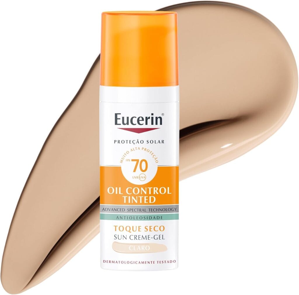Eucerin Sun Oil Control Tinted FPS 70 Cor Clara protetor solar facial com cor para pele oleosa