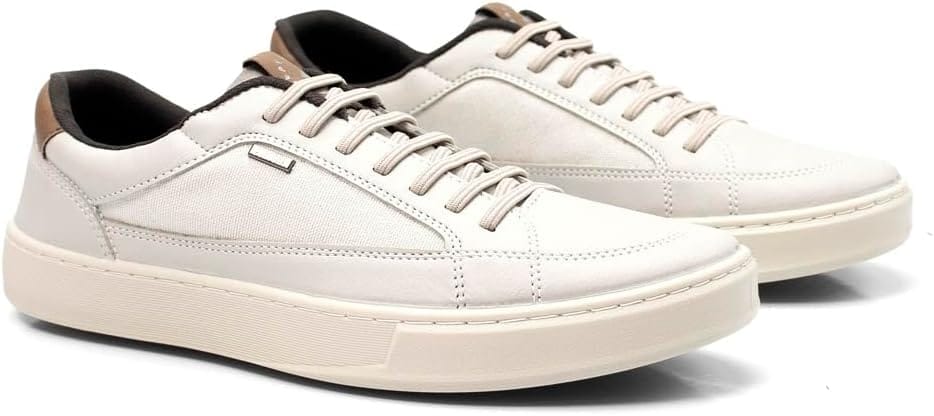 Franboots sapatênis masculino casual em couro branco