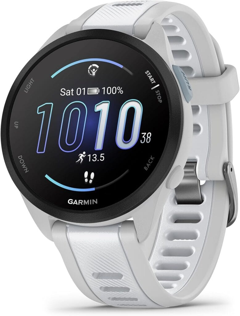 Garmin Forerunner 165 43 mm branco com cinza com tela AMOLED e GPS integrado