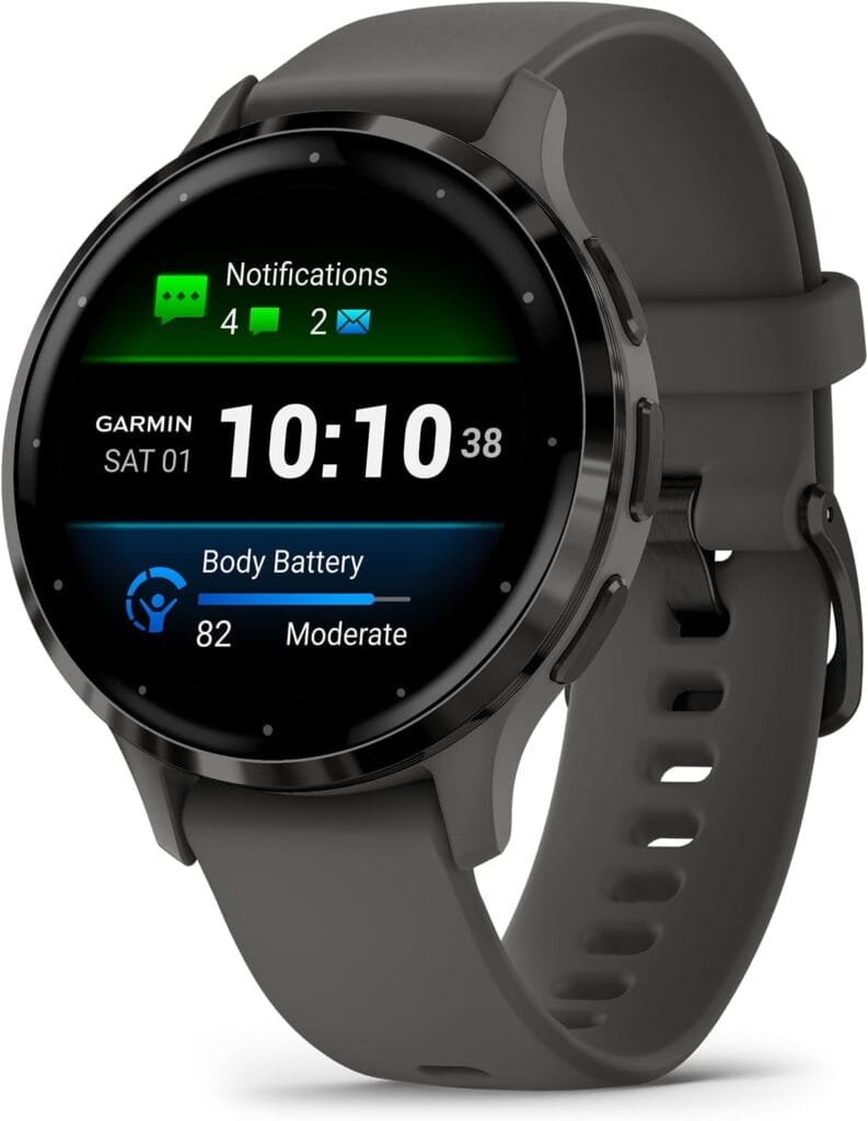 Garmin Venu 3S 41 mm Grafite smartwatch masculino com tela AMOLED, GPS integrado e monitoramento de saúde