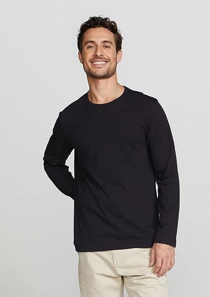 Hering camiseta masculina manga longa Regular World preta 100% algodão
